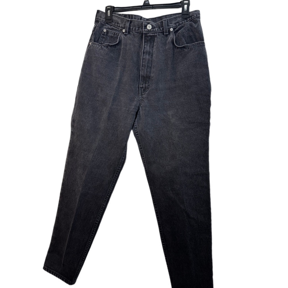 Vintage‎ Jordache High Waisted Jeans Size 16 Black Stone Wash Denim Mom Jeans